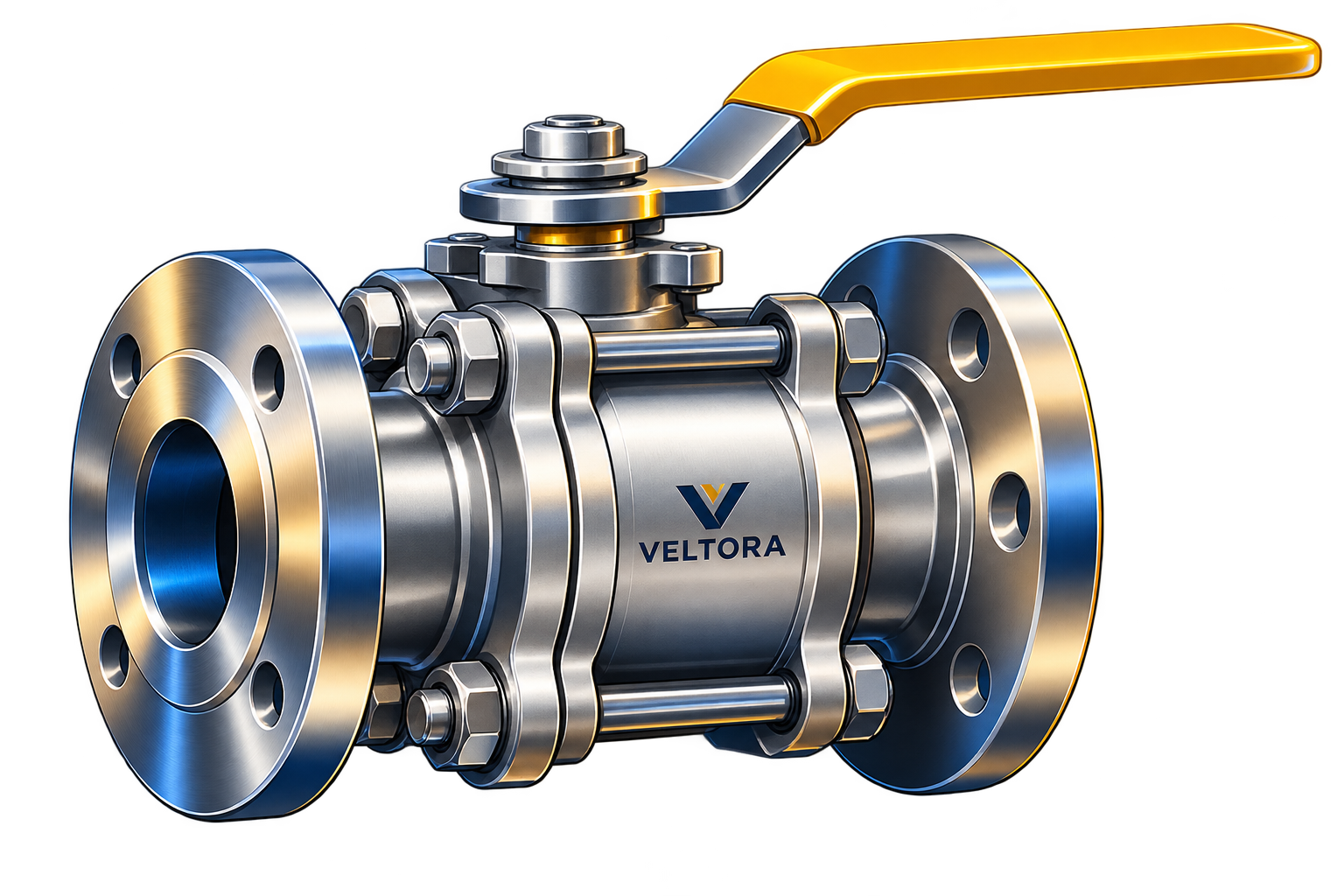 VELTORA industrial stainless steel flanged ball valve